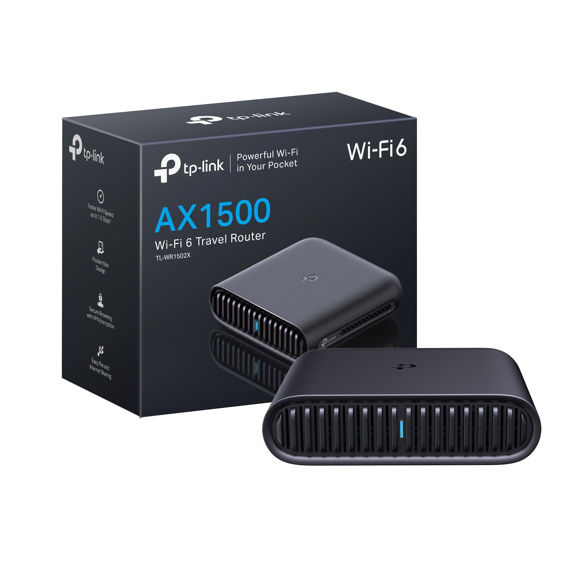 TP-Link AX1500 WiFi 6 Travel Router (TL-WR1502X) – Pocket-Sized